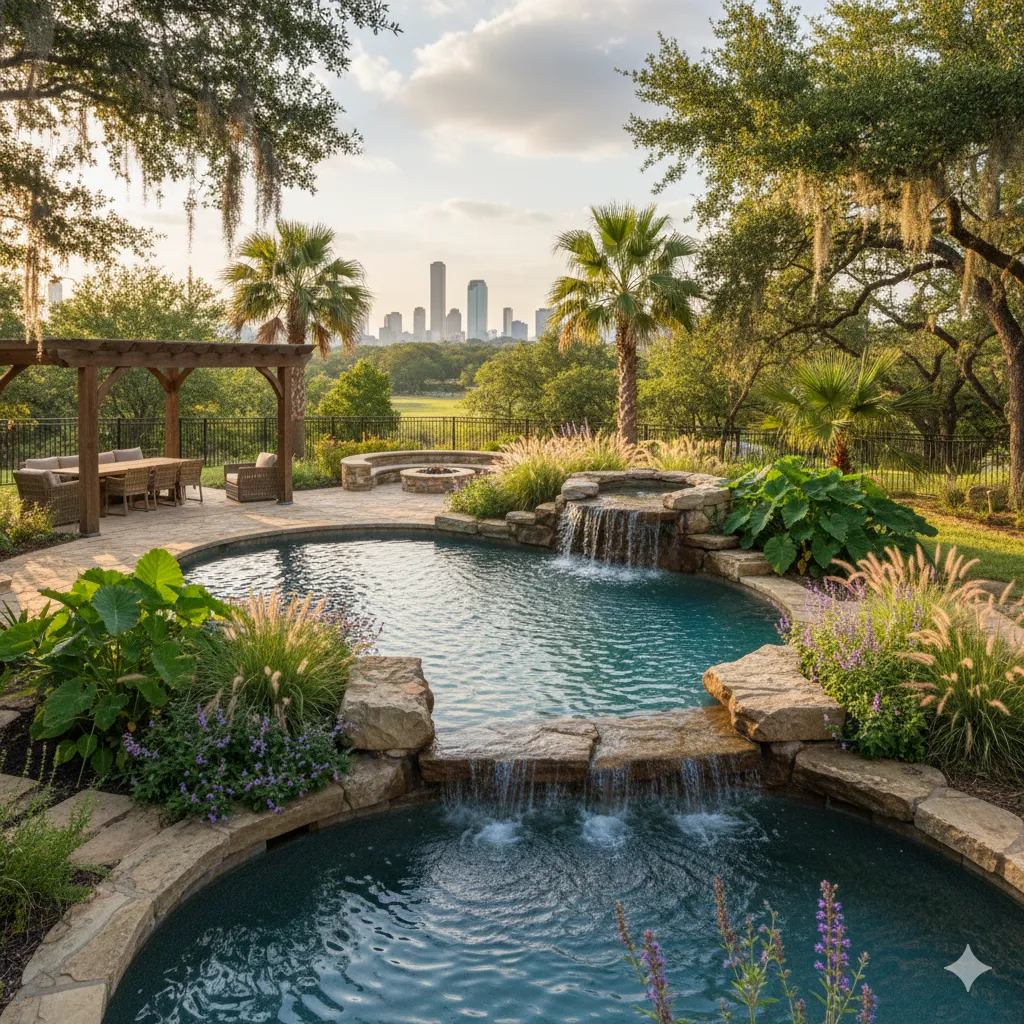 Houston landscape design feature