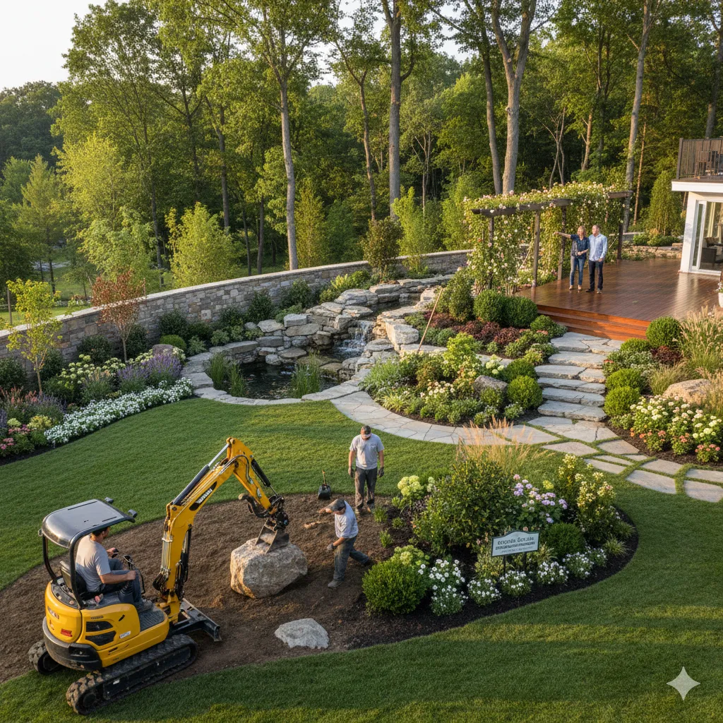 Professional landscape installation